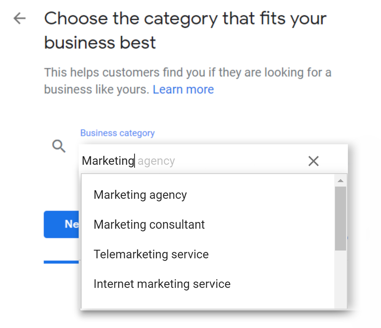 Set Up Google My Business Listing Step 5: Select Business Category